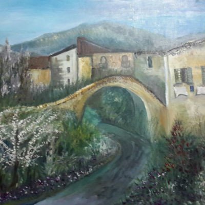 ציור כפר אירופאי